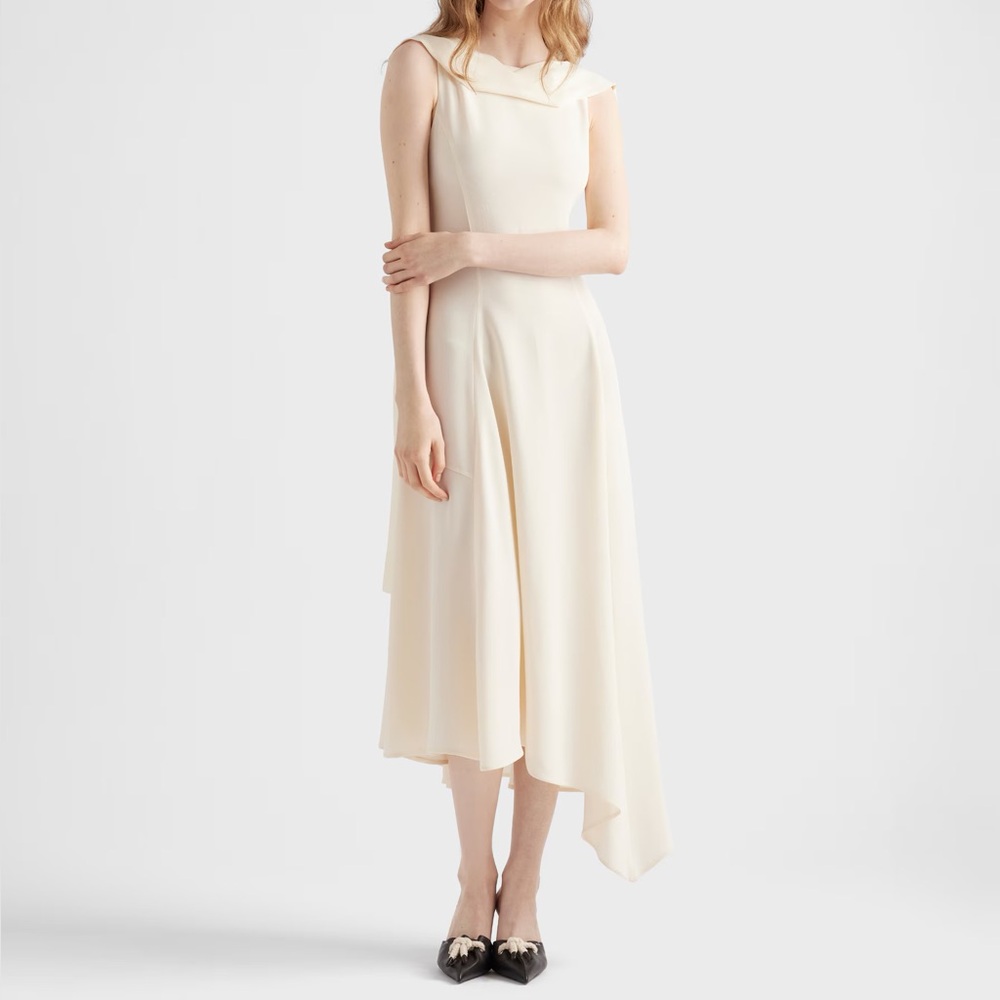 Prada Asymmetrical Cream Dress
